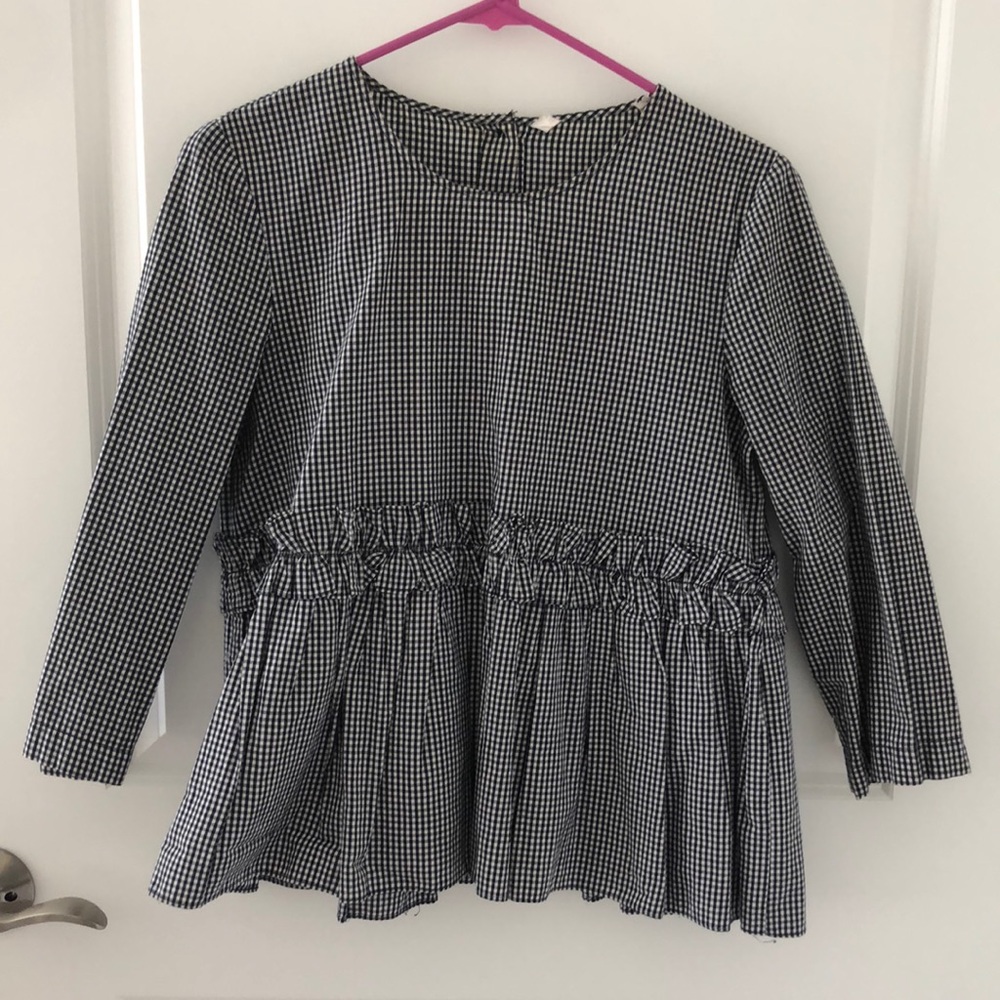 Gingham Peplum Blouse